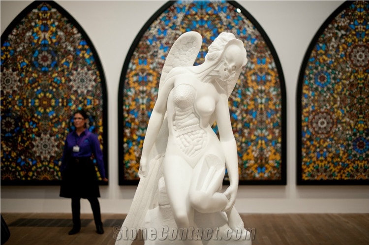 China Hunan White Marble Angel Sculpture, Human White Marble Sculpture & Statue
