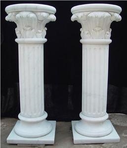 China Sichua White Marble Roman Column