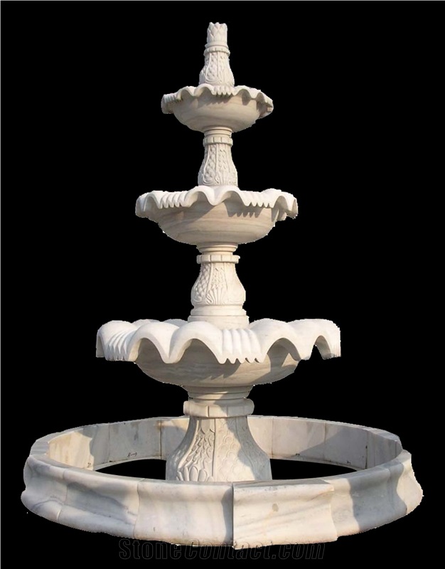 China White Marble Handcarving Sculptured Garden Fountain