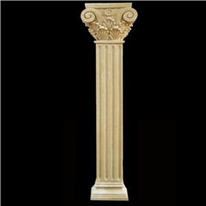 China Yellow Sandstone Roman Column