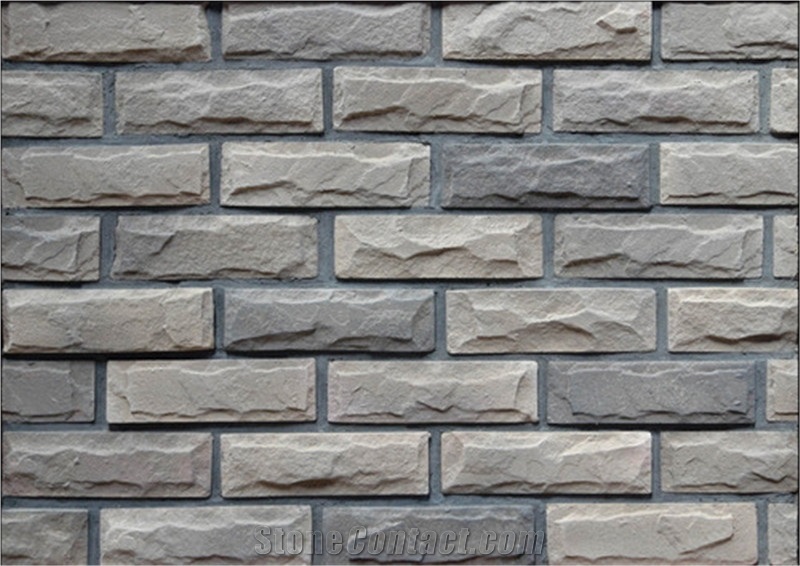 Grey Culture Stone Wall Tiles, Grey Slate Cultured Stone