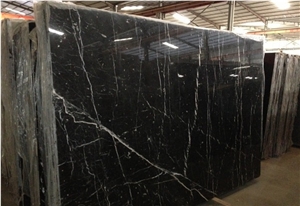 Nero Oriental Marquina China Marble Tiles, Oriental Black Marble Slabs & Tiles