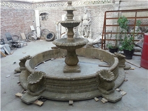 Antique Stone Fountain, Brown Marble Fountain