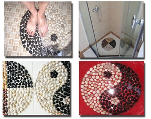 Pebble Stone Mat, Bathroom Massage Pebble Mats