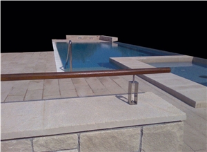 Mediterranean Limestone - Muschelkalkstein Pool Pavers, Pool Coping