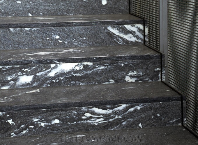 Murtal Grau Blau Marble Stairs, Steps
