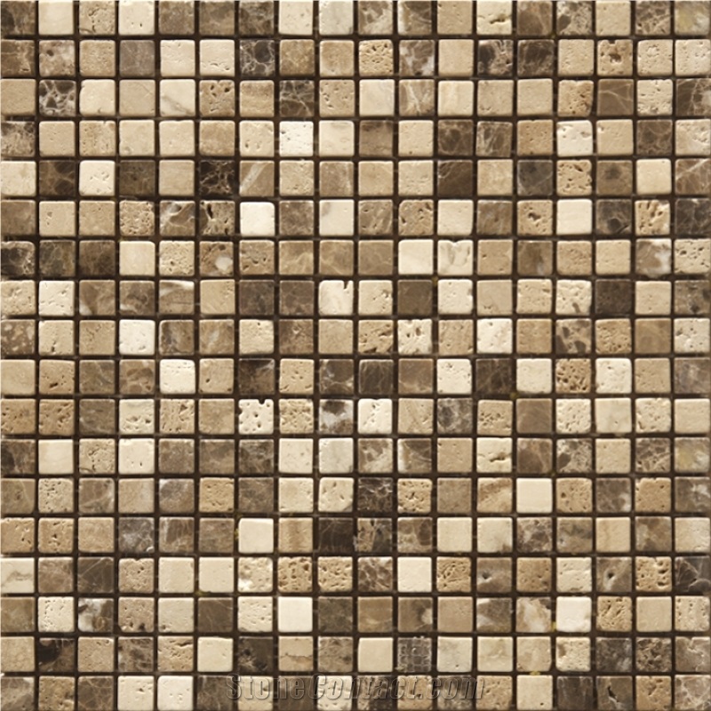 Travertine Mosaic Tile T003, Beige Travertine Mosaic