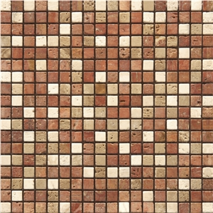 Travertine Mosaic Tile T004, Beige Travertine Mosaic