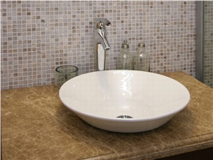 China Brown Marble Bathroom Worktops, Vanity Tops