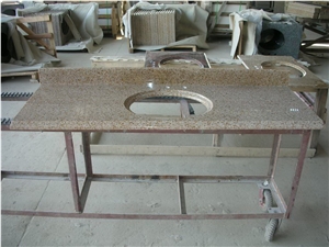 G682 Sunset Gold Granite Dupont Edge Bathroom Vanity Tops Countertops Worktops for Bathroom