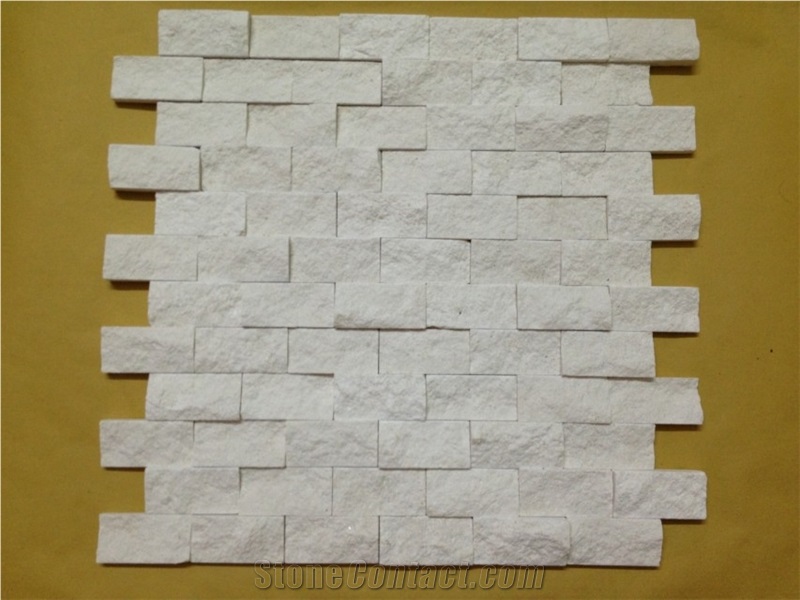 Natural Pure White Marble Ledge Stone Veneer Cultured Stone for Interior Wall Covering Decoration Design