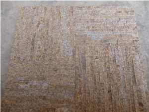 Natural Tiger Skin Yellow Granite Cultured Stone，Ledge Stone Veneer for Wall Cladding Covering Decoration