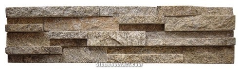 Natural Tiger Skin Yellow Granite Ledge Stone,Veneer Cultured Stone for Wall Cladding Covering Decoration Interior Exterior