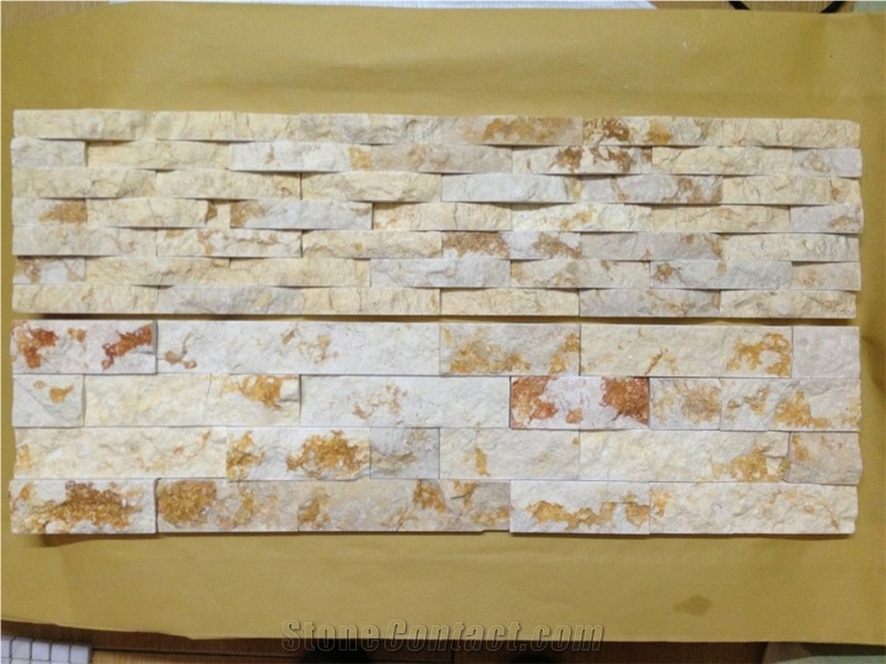 Natural White Rusty Slate Square Shape Mosaic Ledge Stone Veneer for Interior Decoration