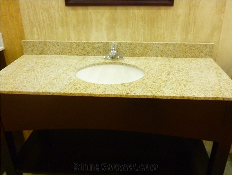 G682 Granite Bath Tops with Sink, Sunset Gold Vanity Tops