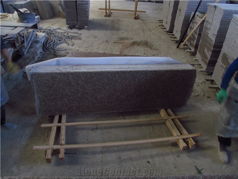 G687 Peach Red Granite Small Slabs with 150x60x2cm Size