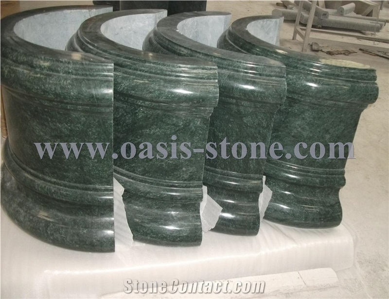 India Green Marble Columns Bases