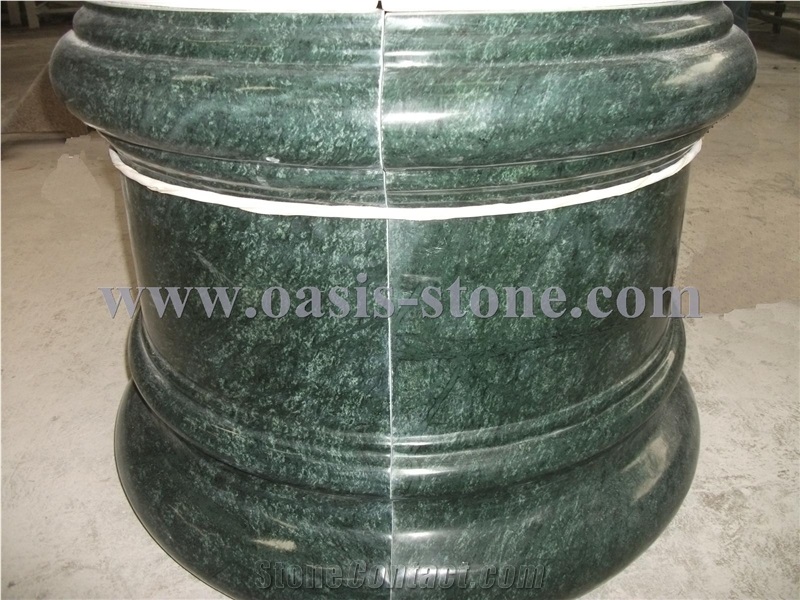 India Green Marble Columns Bases