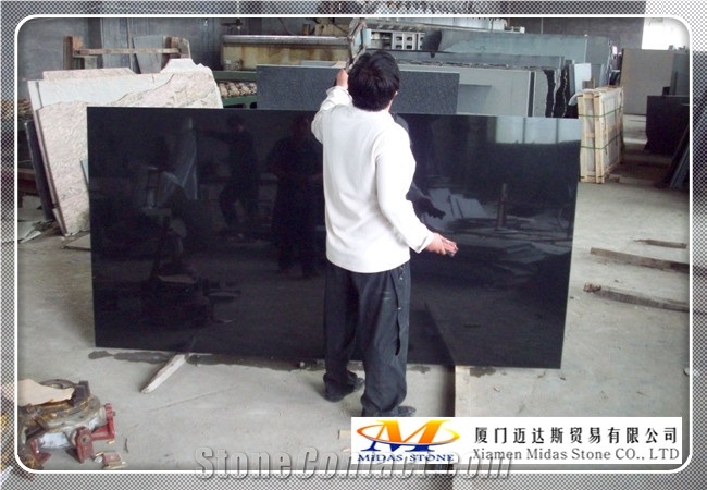 Hebei Black Granite Slabs, China Black Granite