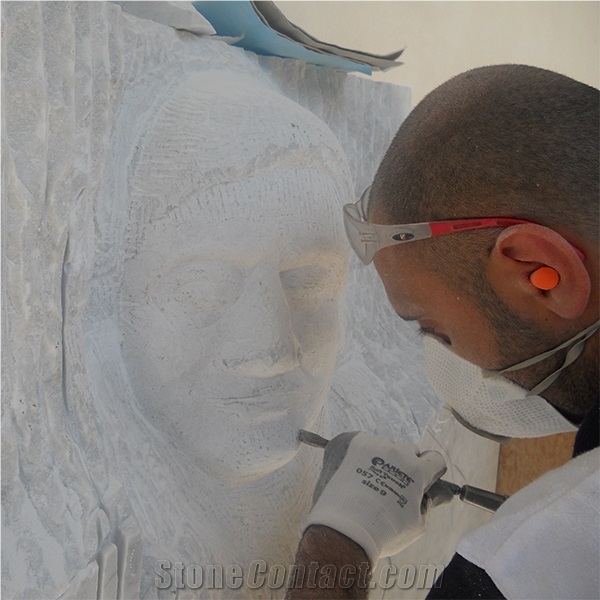 Busto Bianco Carrara C, Bianco Carrara C White Marble Sculpture & Statue
