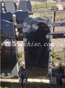 China absolute shanxi black granite memorial Bevel headstone 