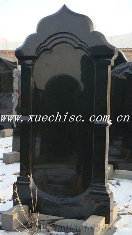Chinese Style Shanxi Black Granite Modern Black Monuments