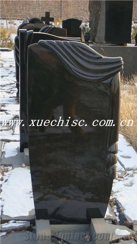 Russian Style Black Granite Headstones