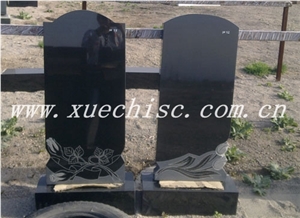 Shanxi black granite grave headstone prices 