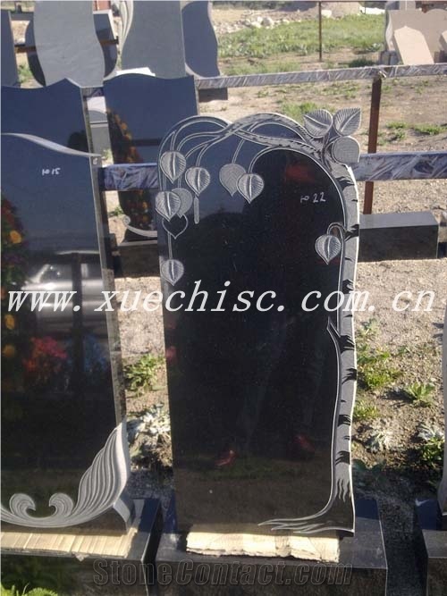 Shanxi black granite grave headstone prices 