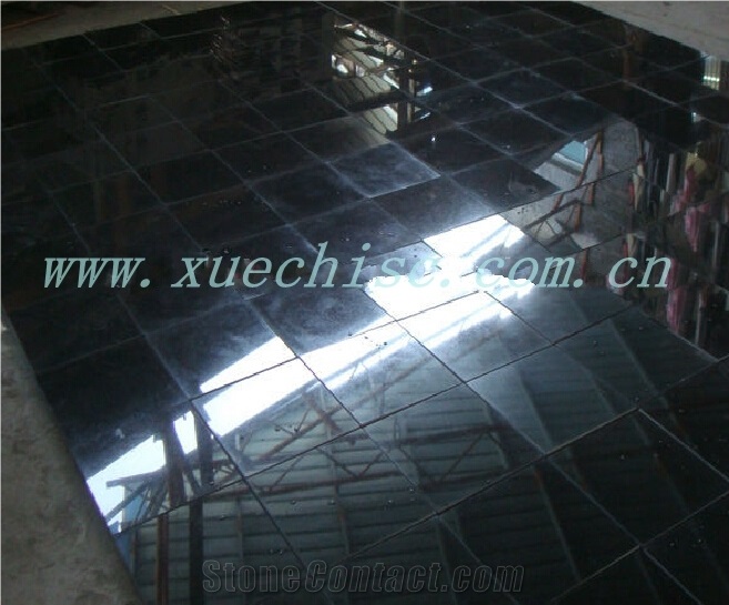 Shanxi Black Granite Stone Kitchen Design,China Absolute Black Granite Flooring