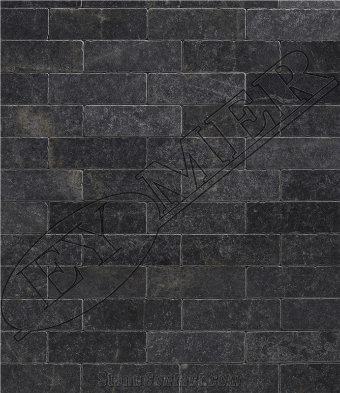 Black Marble Tumbled Pattern Slabs & Tiles