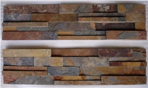 China Rust Slate Cultured Stone,Ledge Stone Wall Panels,Slate Stacked Stone Veneers,High Quality Slate Decorative Wall Cladding