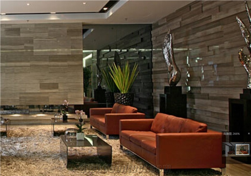 Chinese Eramosa/Brown Wooden Vein/Brown Serpeggiante Flooring/Walling Chinese Brown Marble Tiles & Slabs