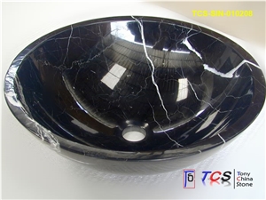 China Marquina Marble Round Sink