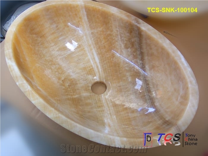 Honey Onyx Oval Sink, China Honey Yellow Onyx Sinks & Basins