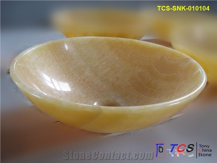 Honey Onyx Round Sink, China Honey Yellow Onyx Sinks & Basins