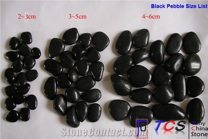 Polished Black Pebbles, Black Pebble, Black River Stone