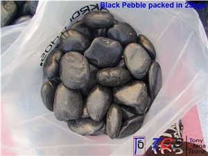 Polished Black Pebbles, Black Pebble, Black River Stone