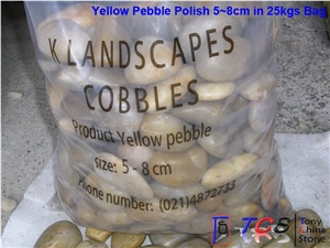 Polished Yellow Pebbles,River Stone