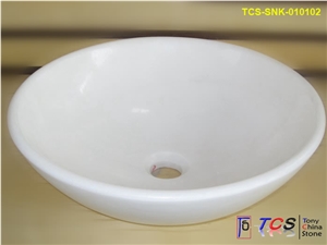 Sichuan White Marble Round Sinks,White Marble Sink