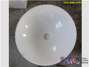 Sichuan White Marble Round Sinks,White Marble Sink