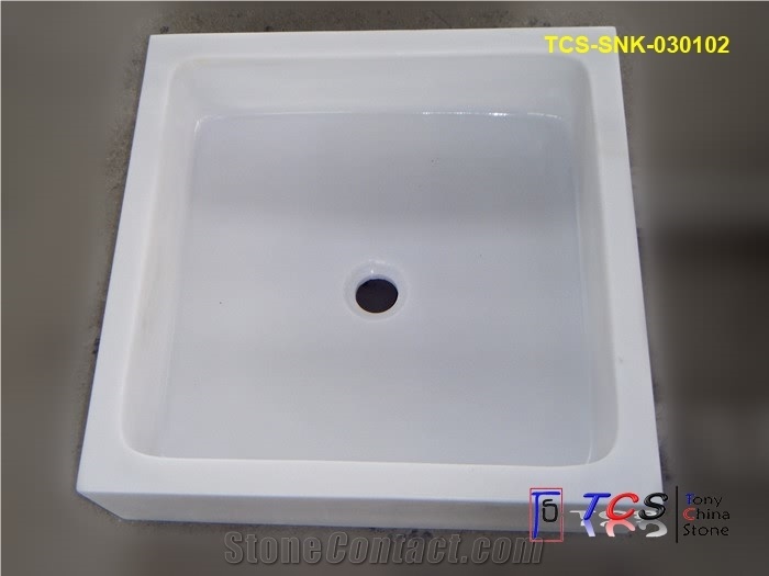 Sichuan White Marble Square Kitchen Sink