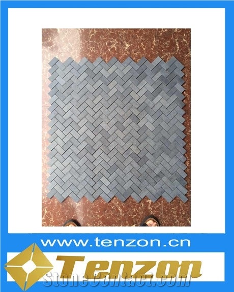 Chevron Shape Grey Mosaic Tiles, Parnon Grey Marble Mosaic