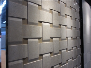 3d Beige Marble Wall Panel, Marble Cnc Wall Tile