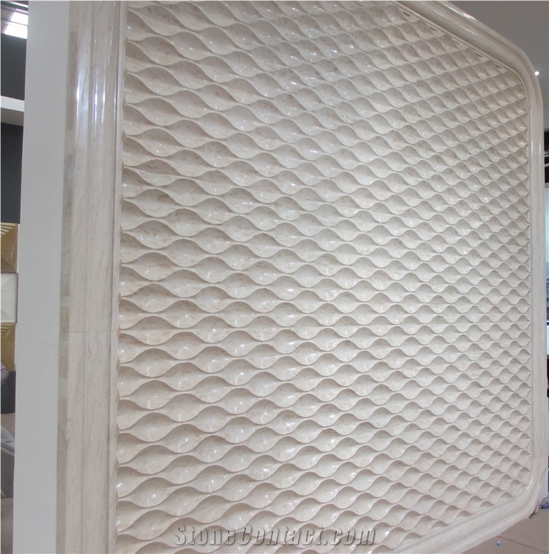 Natural Stone 3d Wall Panel, Marble Cnc Wall Tile