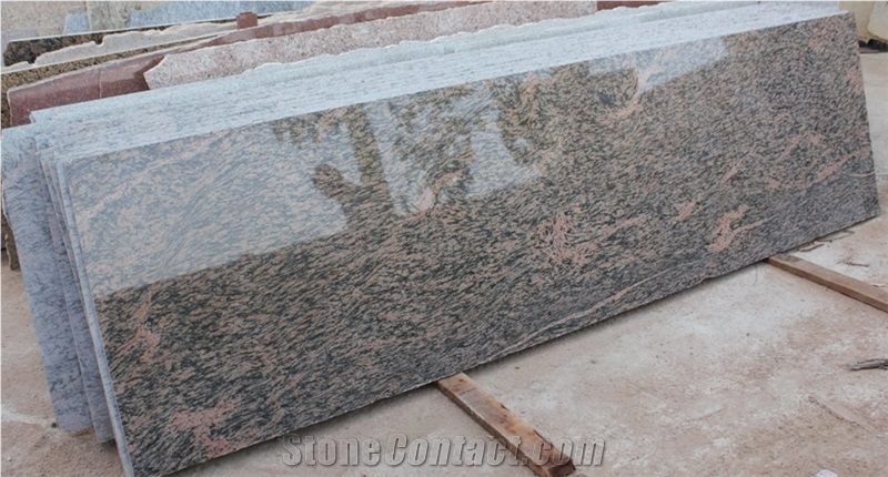 Tiger Skin Granite Slab, India Pink Grey Granite