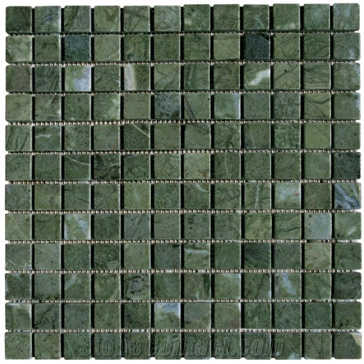 Teos Verde Tumbled Marble Mosaic