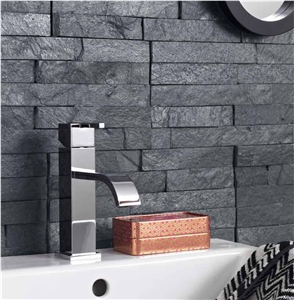Slate Bathroom Wall Decor, Black Slate Cultured Stone