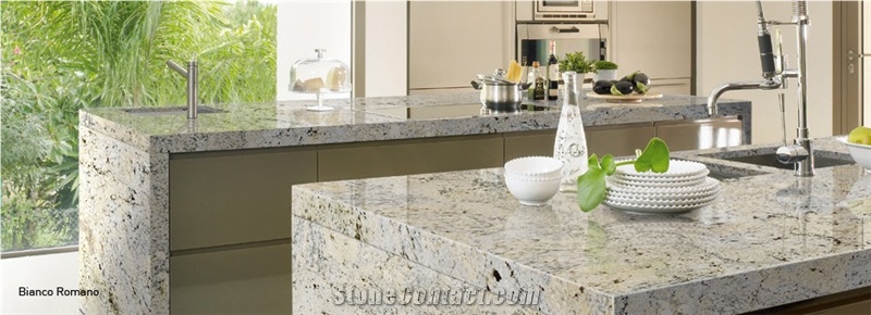 Bianco Romano Granite Kitchen Countertop