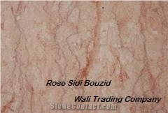 Pink Sidi Bouzid Tiles and Slabs, Pure Veined Pink Marble from Tunisia